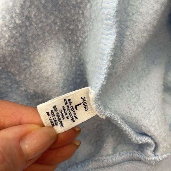 Baby Blue Hooded Full Zip Sweatshirt - Picture 5 of 8